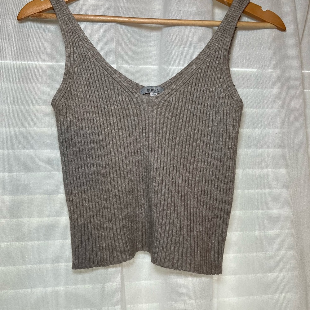 Lemon Heathered Ribbed Camisole